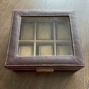 Fossil William Brown Leather 6-pillow Watch Case
